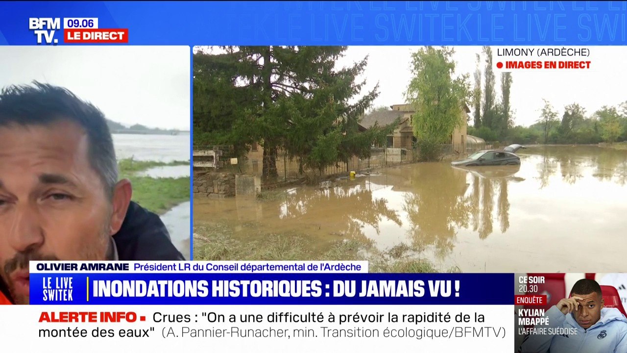 "Un tiers du département a été touché": le président du Conseil départemental de l'Ardèche revient sur les inondations