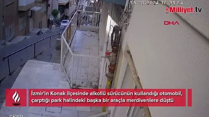 Hızla sokağa giren otomobil ortalığı yıkıp geçti