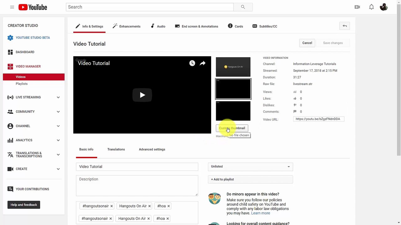 11 - Thumbnails - Captivate With YouTube Live Advanced Edition
