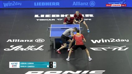 Le double des frères Lebrun en quart de finale - Tennis de table - Championnats d'Europe
