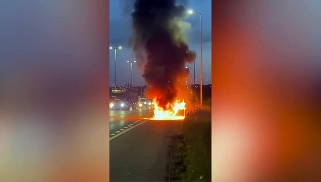 Dad’s new £29k truck explodes into huge fireball on motorway