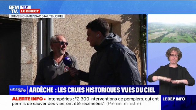 Inondations: Il y avait à peu près 30cm de boue , explique cet habitant de la commune de Brives-Charensac (Haute-Loire)
