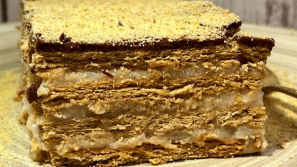 Tarta de galletas y natillas - Cocina Fácil
