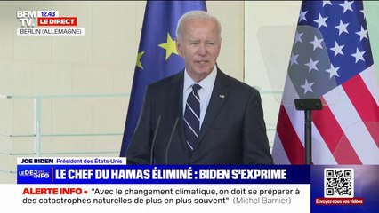 Après la mort du chef du Hamas, Joe Biden évoque "un chemin pour la paix" à Gaza