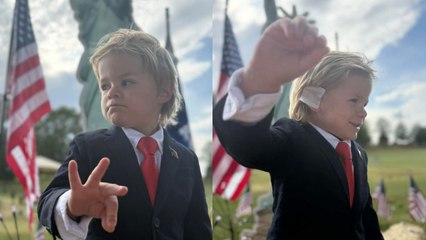 Boy, three, youngest Donald Trump fan - and he even does impressions