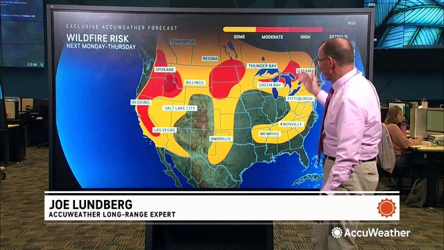 Fire risk for most of US, cool for most of Northern states