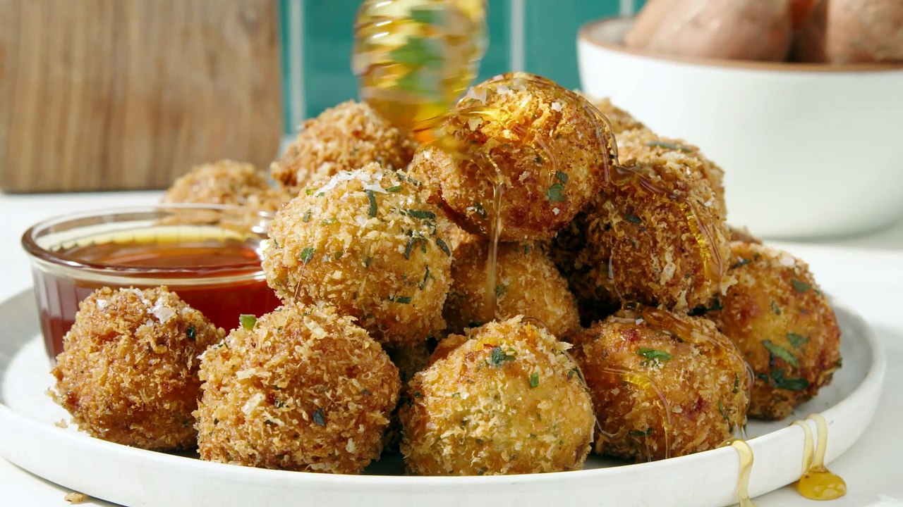 Our Cheesy Sweet Potato Bites Are An Appetizer To Root For video