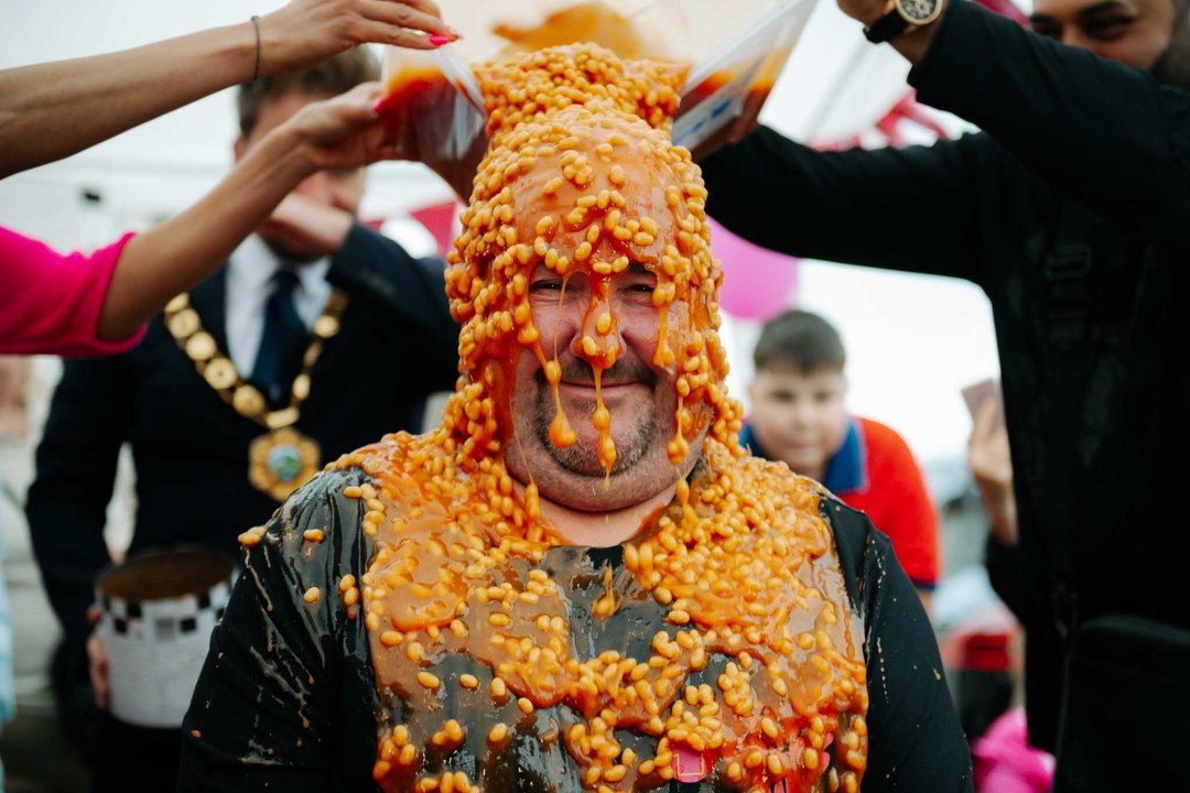 Telford Man is Covered in Baked Beans Dumped Whilst Raising Money for Charity