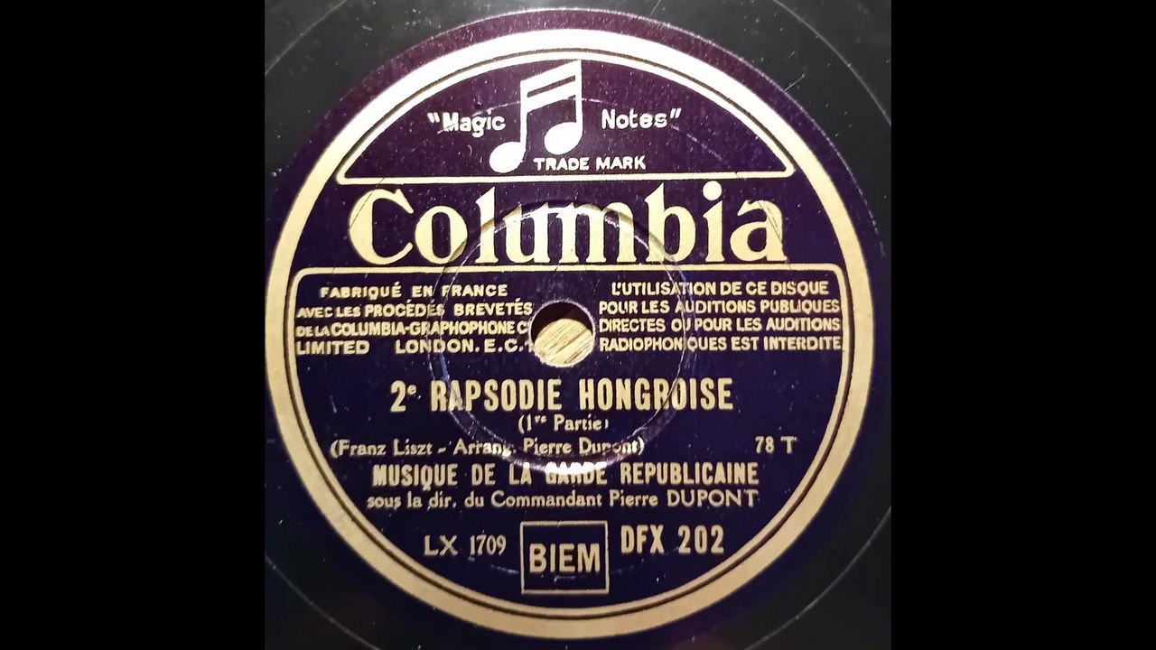 2ème Rapsodie Hongroise - Franz Liszt - Transcription de Pierre Dupont    Musique de la Garde Républicaine de Paris sous la direction du Commandant Pierre Dupont