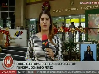 Caracas | Consejo Nacional Electoral recibe al nuevo rector principal Conrado Pérez