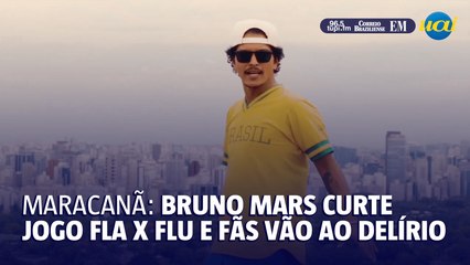 Bruno Mars curte Fla x Flu no Maracanã e fãs vão ao delírio