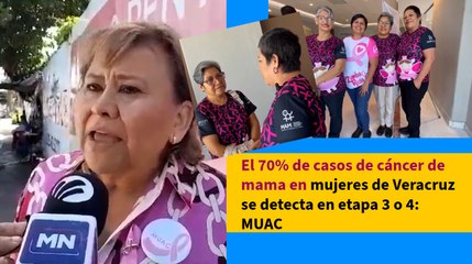 El 70% de casos de cáncer de mama en mujeres de Veracruz se detecta en etapa 3 o 4: MUAC