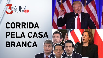 Trump x Kamala: O que indica disputa acirrada nas eleições dos EUA? Comentaristas analisam