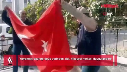 Yıpranmış bayrağı görünce alıp götürmüştü! Hikayesi herkesi duygulandırdı
