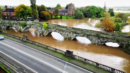 High river levels at Atcham on Thursday