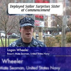 Deployed Sailor Surprises Sister at Commencement