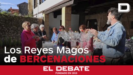 Miles de envases de plástico se reciclan en tres esculturas gigantes de los Reyes Magos