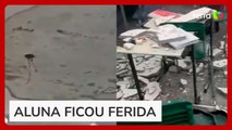 Parte do teto de escola estadual desaba e deixa aluna ferida em São Paulo