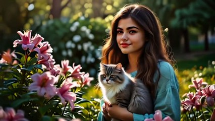 Cat Song Meow Meow| Cute Cat And Adorable Girl video