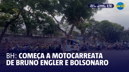 BH: veja como começou a 'motocarreata' de Bruno Engler e Bolsonaro