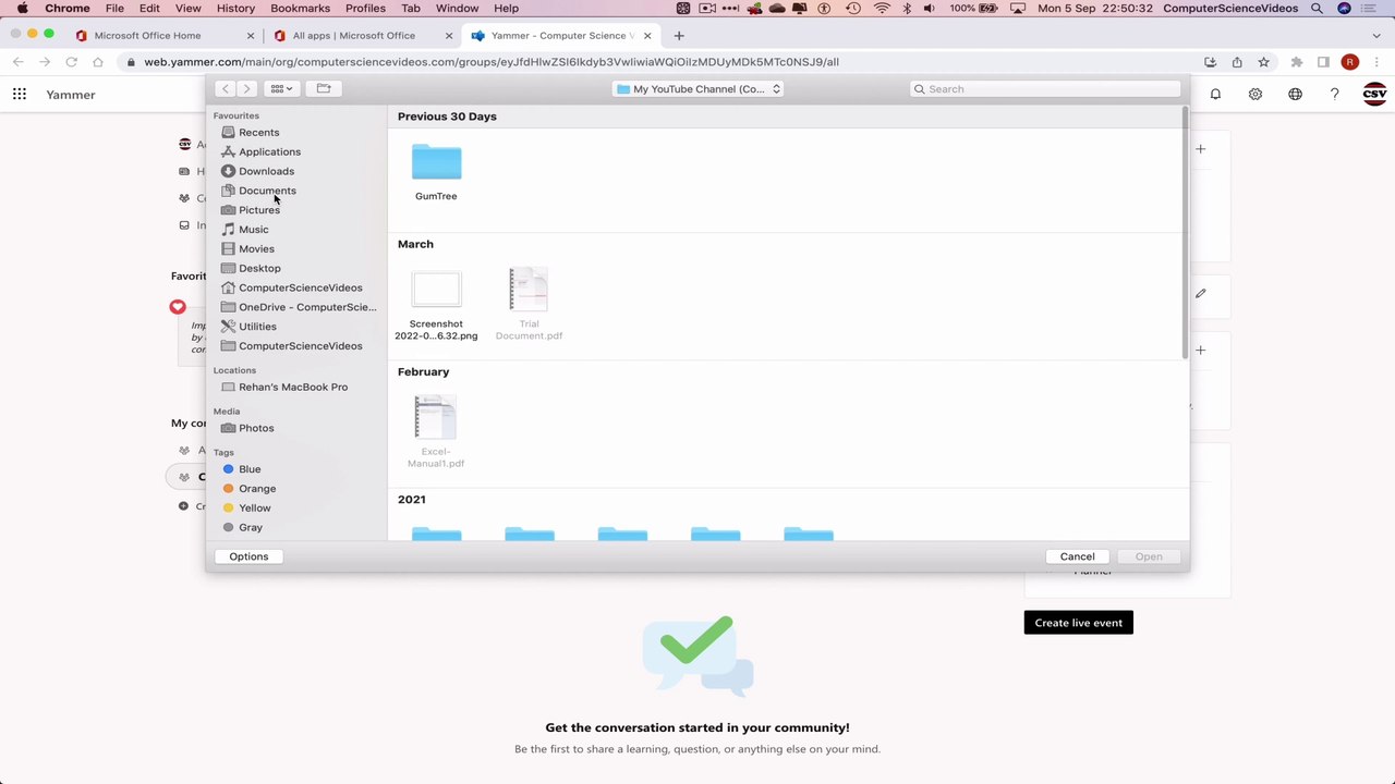 How to USE Microsoft Yammer for Office 365 On a Mac - Tutorial 24 - Upload Cover Photo - Basic | New