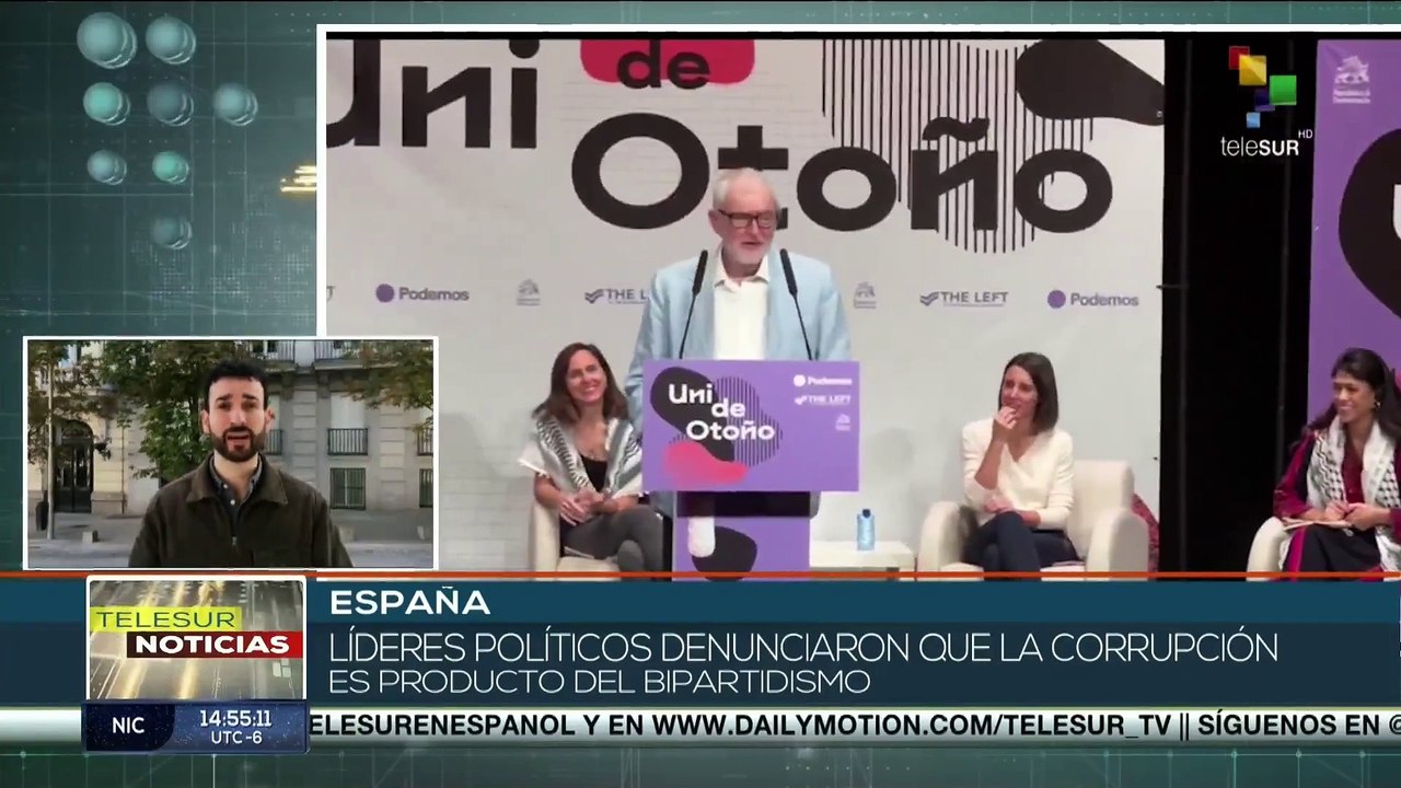Partido Podemos, critica al gobierno español por las políticas domésticas