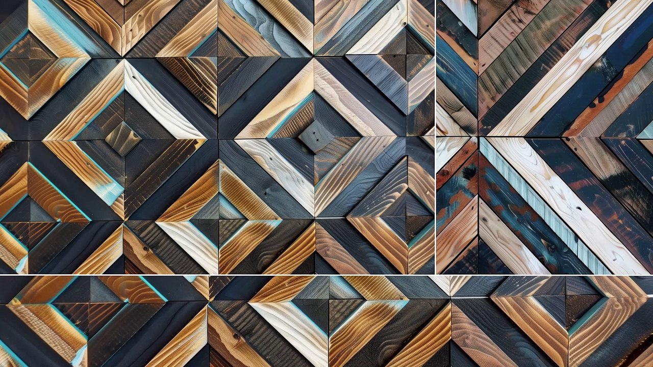 20 Wood Mosaic Art Texture Backgrounds