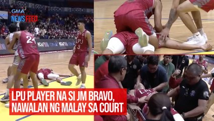 LPU player na si JM Bravo, nawalan ng malay sa court  | GMA Integrated Newsfeed