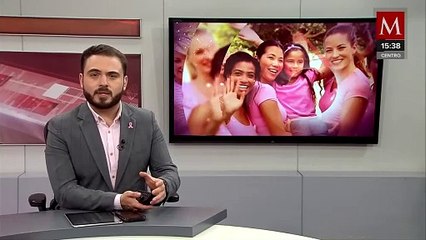 Realizan un  moño rosa humano en el municipio de Nezahualcóyotl, Edomex