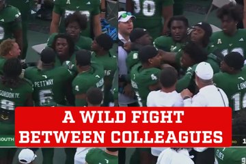 Wild teammate fight erupts during University of South Florida vs UAB game
