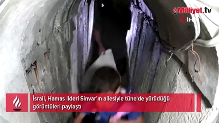 İsrail, Hamas lideri Sinvar’ın ailesiyle tünelde yürüdüğü görüntüleri paylaştı