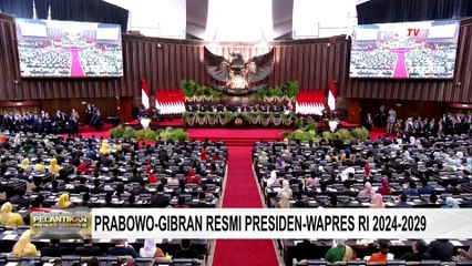 Presiden Prabowo Ditemani Wapres Gibran Salami Para Tamu Negara yang Hadir di Pelantikan