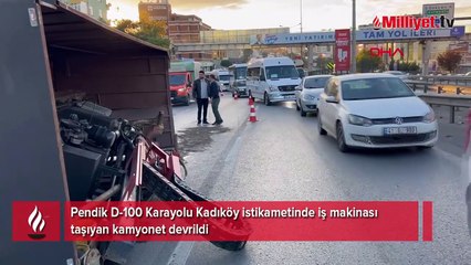 Pendik D-100'de kaza! Trafik durma noktasına geldi