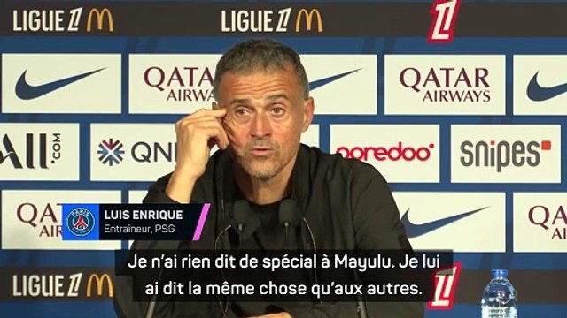 Luis Enrique : “Mayulu aurait pu partir, il est resté, j’en suis ravi !”