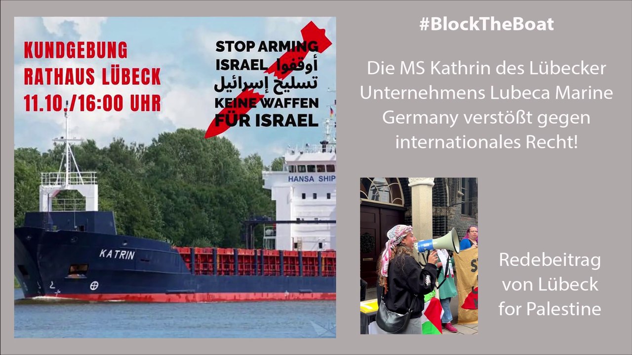 Lübeck 03 Lübeck for Palestine - #BlockTheBoat - MS Kathrin - Lubeca Marine Germany