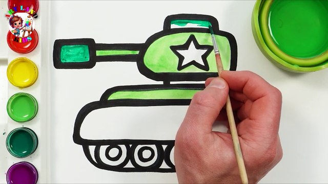 Drawing and Coloring a Mini Toy Soldier Tank for Kids - Fun and Easy Tutorial