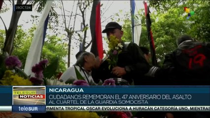 Ciudadanos de Nicaragua, rememoran el 47 aniversario del asalto al cuartel de la guardia somocista