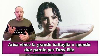 Arisa vince la grande battaglia e spende due parole per Tony Effe