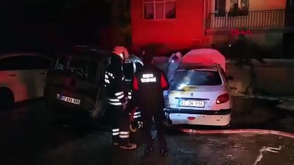 Polis memuruna ait araç ateşe verildi