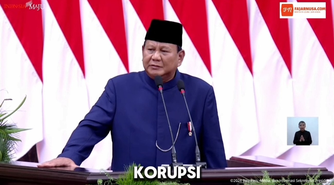 Pidato Pertama Prabowo sebagai Presiden, dengan Lantang Suarakan Pemberantasan Korupsi