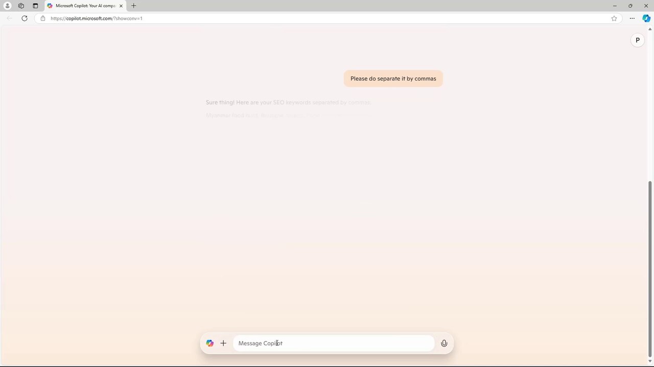Microsoft Copilot Course Section 23 Generating SEO Keywords