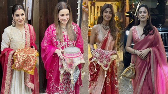 Karwa Chauth Celebration 2024: Shilpa Shetty,Raveena Tandon,Mira Rajput Visit Anil Kapoor House