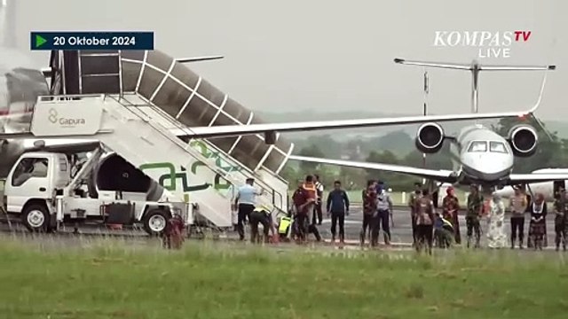 Detik-detik Pesawat TNI AU yang Antar Jokowi Tiba di Solo