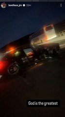 Así quedó el coche en el que viajaba Victor Boniface tras sufrir un brutal accidente