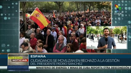 Ciudadanos se movilizan en rechazo a la gestión del pdte. Pedro Sánchez