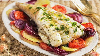 Deliciosa Colita de Rape al Horno con Hortalizas 🍽️ – Cocina Fácil y Saludable