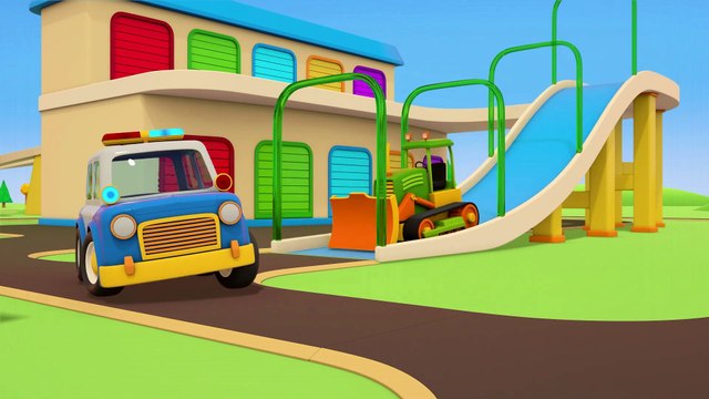 The car needs help! The fire truck saves the day. Helper cars cartoons. Emergency vehicles for kids.