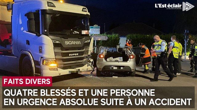 Un accident entre un poids lourd et une voiture fait quatre blessés à Maizières-la-Grande-Paroisse