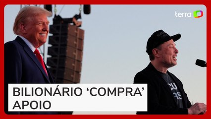 Elon Musk promete sortear US$ 1 milhão por dia a eleitores que apoiarem Trump