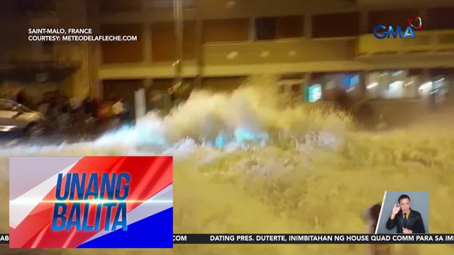 Masamang panahon, nagdulot ng malalakas na alon at baha sa France | Unang Balita